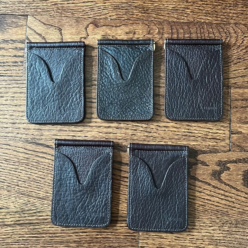 Brown leather card wallets